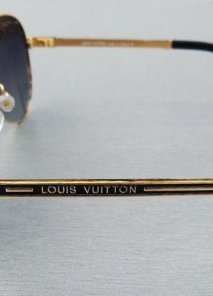 Louis vuitton очки капли мужские солнцезащитные в золотой оправе поляризированые5 фото