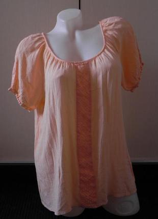 Блуза футболка персикового цвета очень нежная f&f