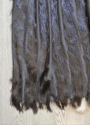Черная длинная юбка макси миди сетка мини подкладка с бахромой дизайнерская balunova4 фото