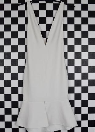 Шикарне біле фірмове міді плаття волан відкрита спинка2 фото