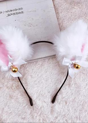 Ободок с ушками и колокольчиком кошачьи ушки аніме аниме