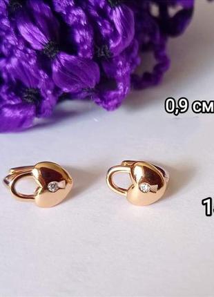 Дитячі сережки. медзолото xuping. дитячі сережки серце