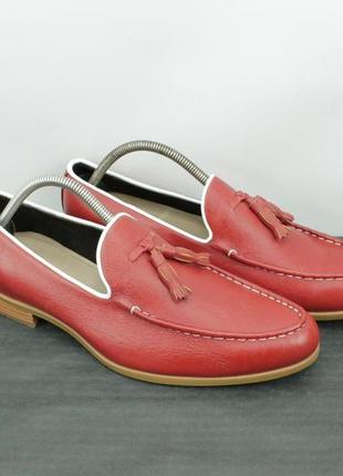 Шикарні лофери bespoke handmade red leather loafers slip on