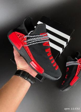 Женские кроссовки mall adidas nmd human race черные с красным