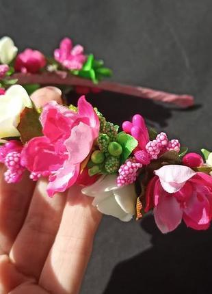 Обруч з квітами віночок