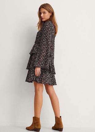 Шифонова сукня в квіточки з квітковим принтом na-kd 36, 44, s