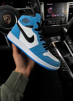 Кросівки nike air jordan retro 1 white blue