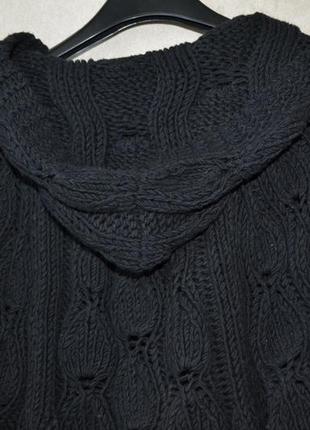 Кофта грубой вязки с широким рукавом и капюшоном, с-м5 фото