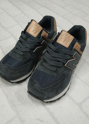 Кросівки new balance 574 сірі з бронзою2 фото