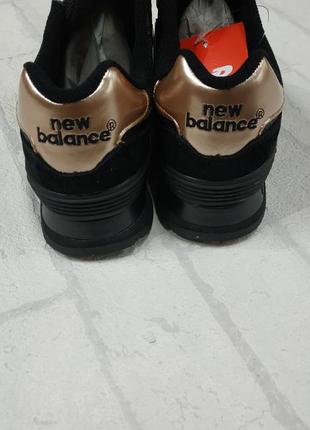 Кросівки new balance 574 чорні з бронзою4 фото
