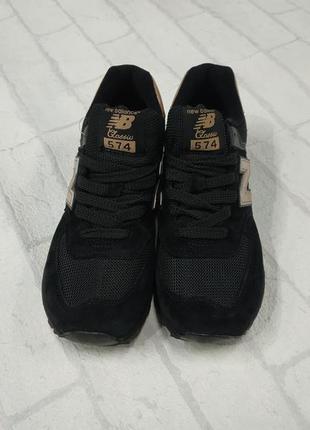 Кросівки new balance 574 чорні з бронзою3 фото