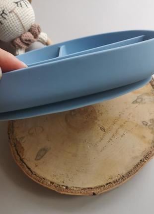 Дитяча силіконова секційна тарілочка ведмедик на примосці