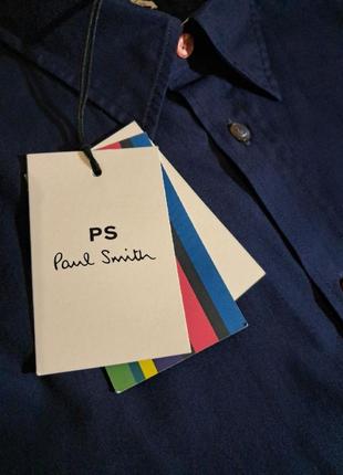 Рубашка ps paul smith oxford tailored fit, темно-синяя2 фото