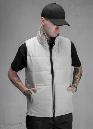 Куртка жилетка without світло-сіра s чоловіча