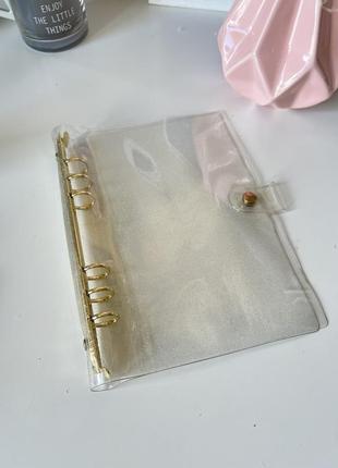 Обложка (папка) на кольцах ring binder journal для сменных блоков, а5, золото2 фото