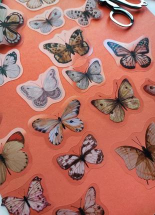 Набір #40 наліпки для скрапбукінг, метелики, картинки зображення марки стікери для щоденників блокнота скетча записника6 фото