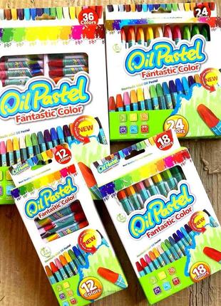 Воскова крейда oil pastel 36 кольорів  ⁇  кольорові олівці  ⁇  олівці олійні пастельні  ⁇  воскові олівці2 фото