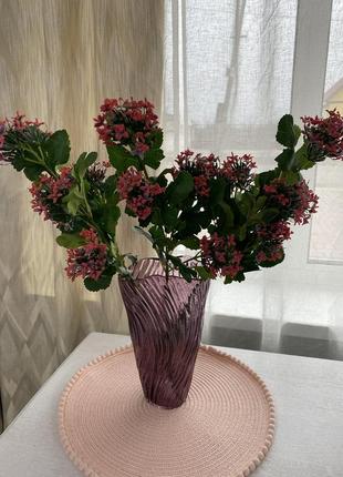 Декоративна гілка з листя та червоних ягід в інею, 70см 903-550