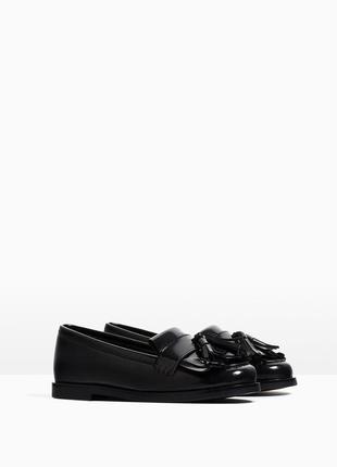 Кожаные туфли лоферы zara 3