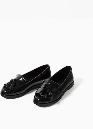 Кожаные туфли лоферы zara 4