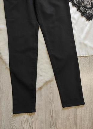 Черные штаны брюки джинсы тонкие стрейч высокая талия посадка versace слоучи прямые широк2 фото