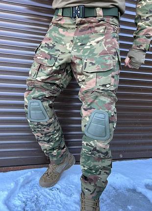 Штани tactical g3 темний мультикам з наколінниками🔱