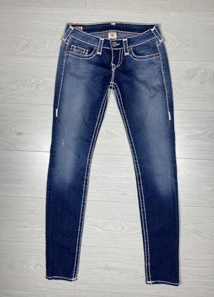 Джинсы брюки true religion logo прямые синие jeans evisu casual лого2 фото