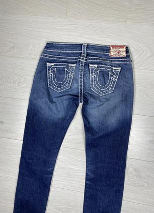 Джинсы брюки true religion logo прямые синие jeans evisu casual лого