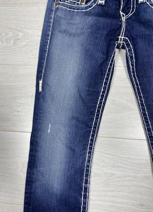 Джинси штани true religion logo прямі сині jeans evisu casual лого5 фото