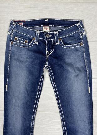 Джинси штани true religion logo прямі сині jeans evisu casual лого3 фото