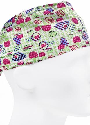 Медична шапочка чоловіча тканинна бавовняна багаторазова принт грибочки