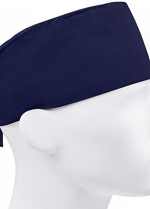 Медична шапочка чоловіча тканинна бавовняна багаторазова однотонна темно-синя