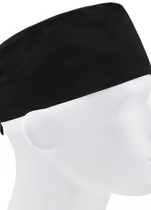 Медицинская шапочка шапка мужская тканевая хлопковая многоразовая однотонная черная