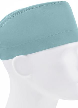 Медицинская шапочка шапка мужская тканевая хлопковая многоразовая однотонная хирургический зеленый