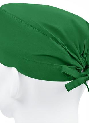 Медицинская шапочка шапка мужская тканевая хлопковая многоразовая однотонная зеленая2 фото