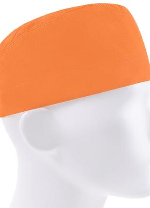 Медична шапочка чоловіча тканинна бавовняна багаторазова однотонна помаранчева