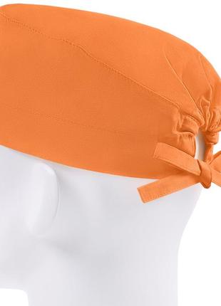 Медична шапочка чоловіча тканинна бавовняна багаторазова однотонна помаранчева2 фото