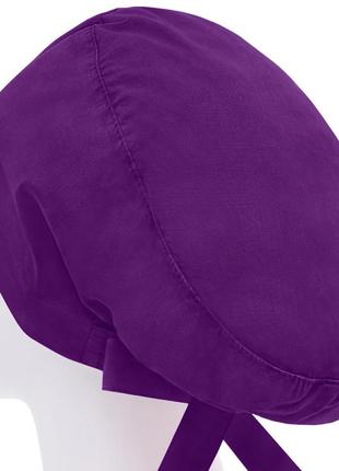 Медична шапочка шапка жіноча тканинна бавовняна багаторазова однотонна фіолетова2 фото