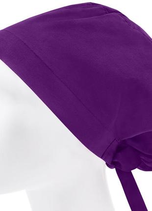 Медична шапочка шапка жіноча тканинна бавовняна багаторазова однотонна фіолетова3 фото