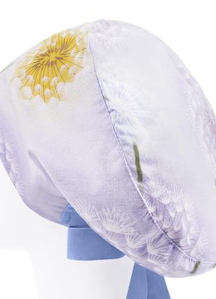 Медична шапочка шапка жіноча тканинна бавовняна багаторазова принт кульбабка2 фото