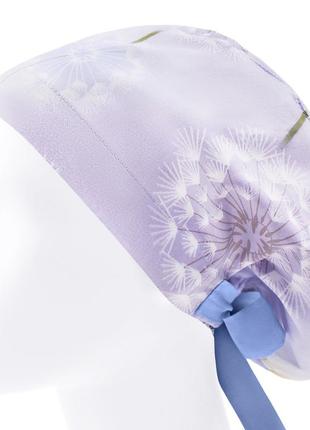Медична шапочка шапка жіноча тканинна бавовняна багаторазова принт кульбабка3 фото