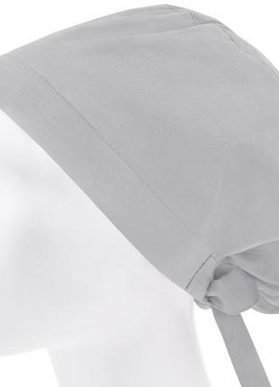 Медична шапочка шапка жіноча тканинна бавовняна багаторазова однотонна сіра2 фото