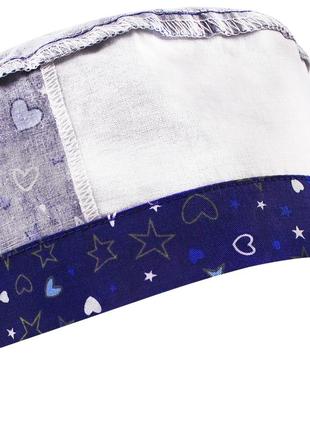 Медицинская шапочка шапка мужская тканевая хлопковая многоразовая принт звезды на синем3 фото