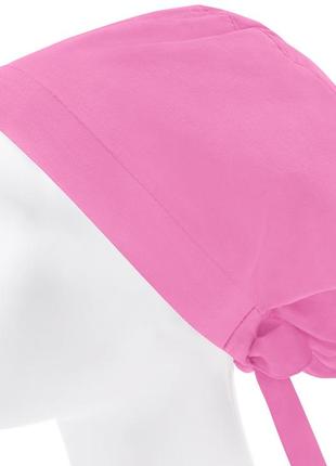 Медична шапочка шапка жіноча тканинна бавовняна багаторазова однотонна рожева3 фото