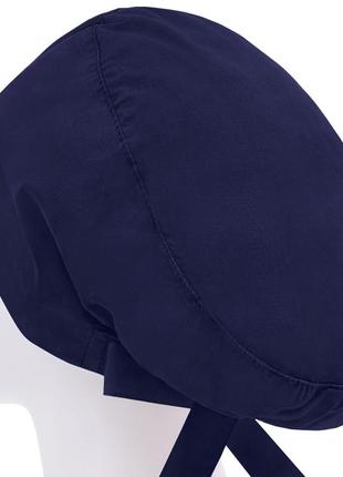 Медична шапочка шапка жіноча тканинна бавовняна багаторазова однотонна темно-синя2 фото