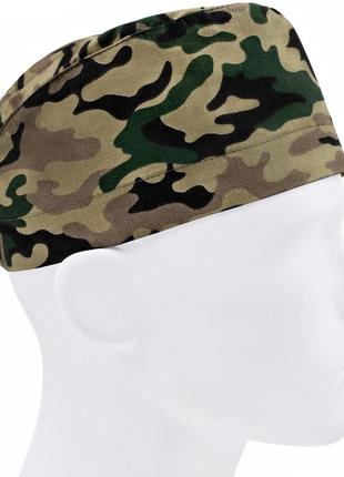 Медицинская шапочка шапка мужская тканевая хлопковая многоразовая принт камуфляж