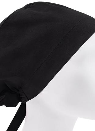 Медична шапочка шапка жіноча тканинна бавовняна багаторазова однотонна чорна