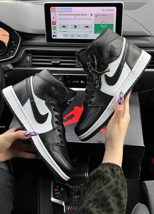 🔥жіночі кросівки nike air jordan 1 high t “black&white”