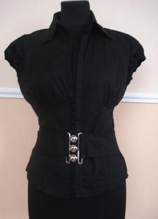 Летняя кофточка блузка с воротником и кортким рукавом