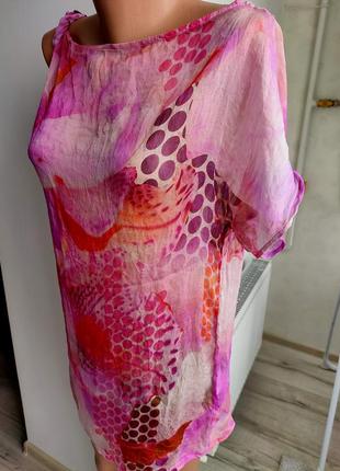 Шелковая прозрачная тоненькая блуза от cristina gavioli6 фото